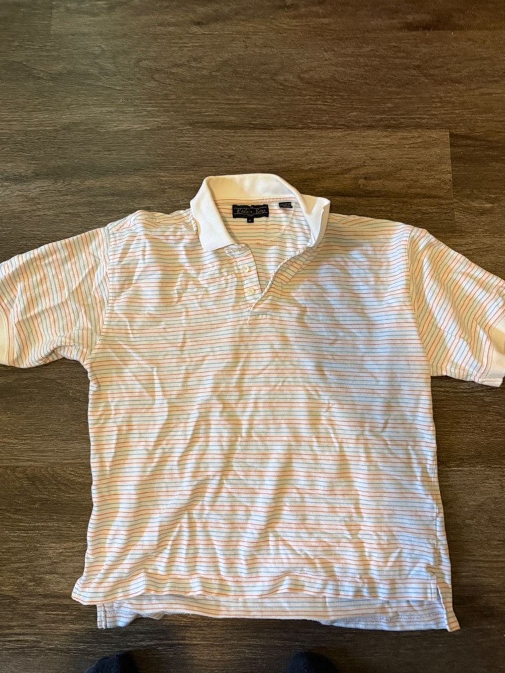 Men's White Stripe Polo Shirt